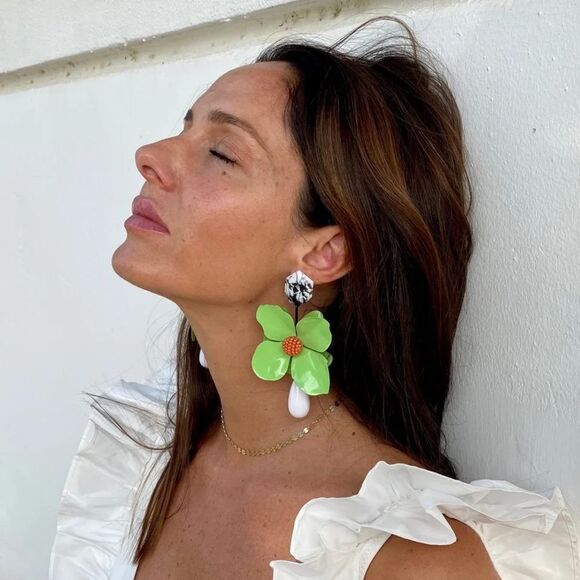 Flower statement earrings M654 - Picture 1 of 5